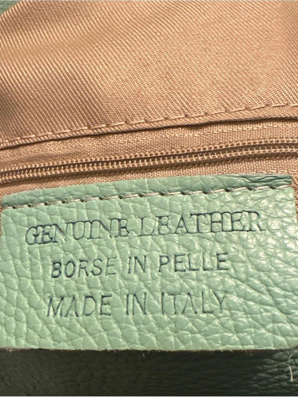 Vera Pelle Green Mint Italian Leather Backpack Bag -